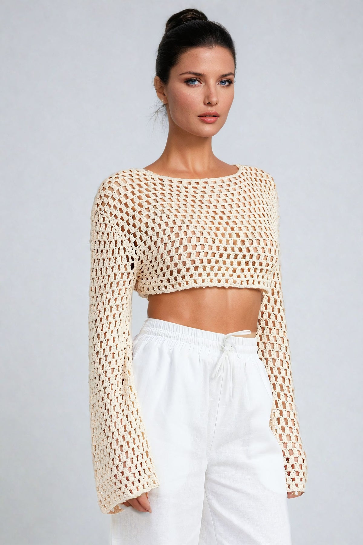 Cropped Crochet Top, , Emory Park, House of Caelo Athleisure Wear, Yoga Wear & Leggings