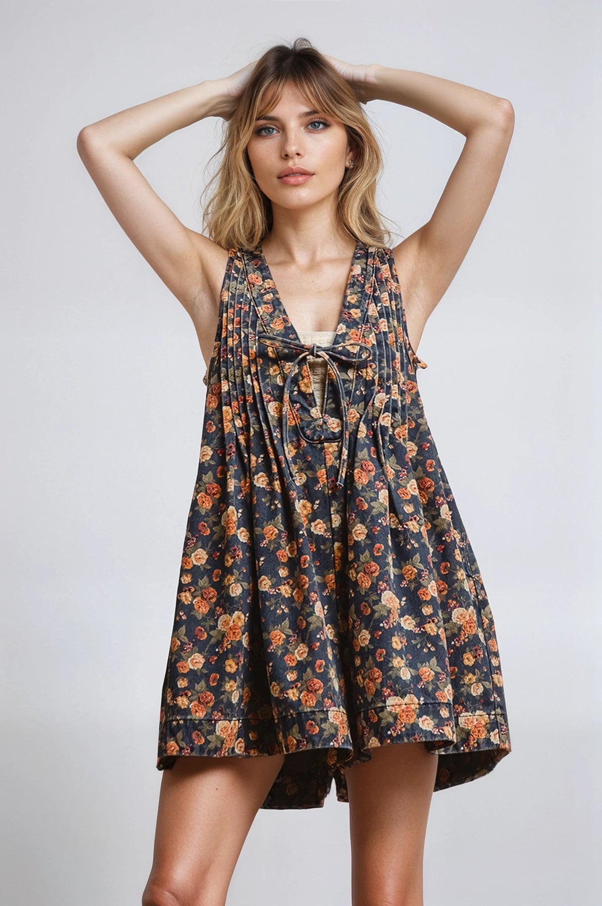 Vintage Bloom Denim Romper - House of Caelo Athleisure Wear, Yoga Wear &  Women's Clothing