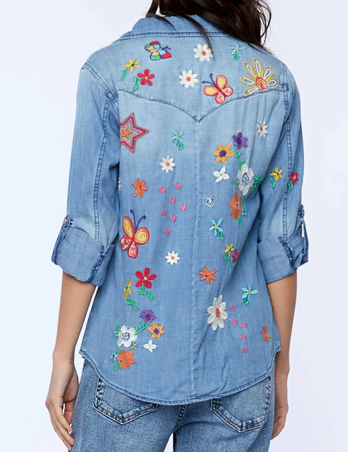 Sketchbook Embroidered Denim Shirt — alternate product view 4