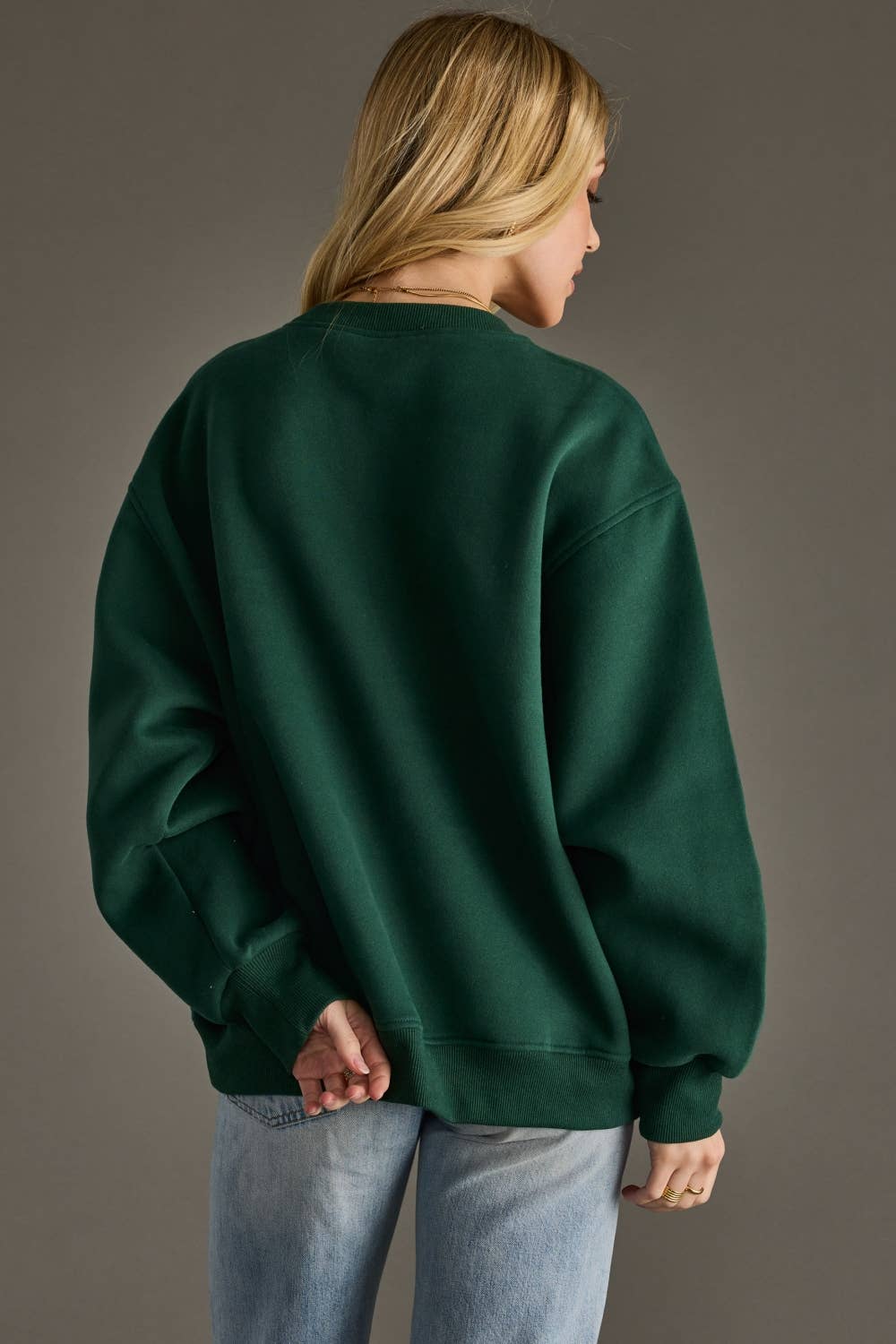 Green Game Day Terry-Embroidered Sweatshirt, product view 5