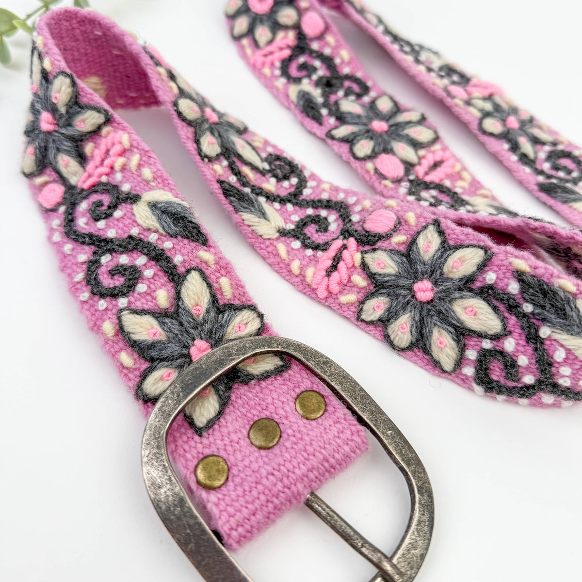 Pink Magnolia Wide Embroidered Belt - Fitkitty Culture Athleisure Wear, Yoga Wear &  Women's Clothing