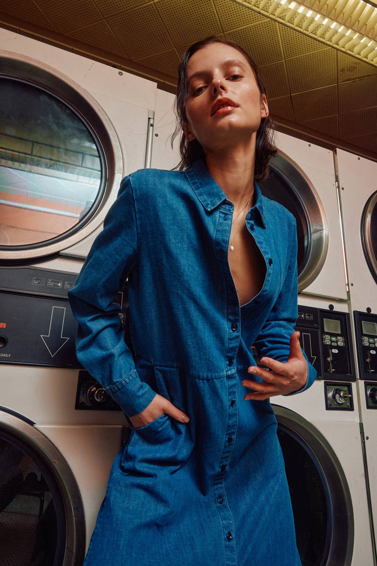 The Sunday Stroll Denim Shirt Dress - House of Caelo Athleisure Wear, Yoga Wear &  Women's Clothing