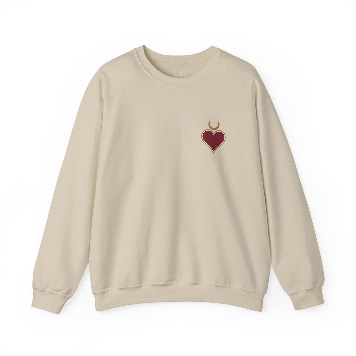 Queen of Hearts Sweatshirt | Celestial Playing Card Back Print Crewneck