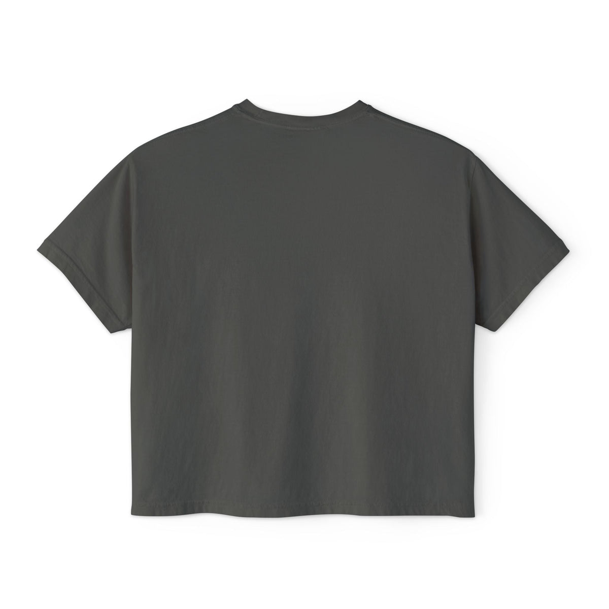 Pepper gray Cozy Moon Tribe cropped boxy tee, plain back product view