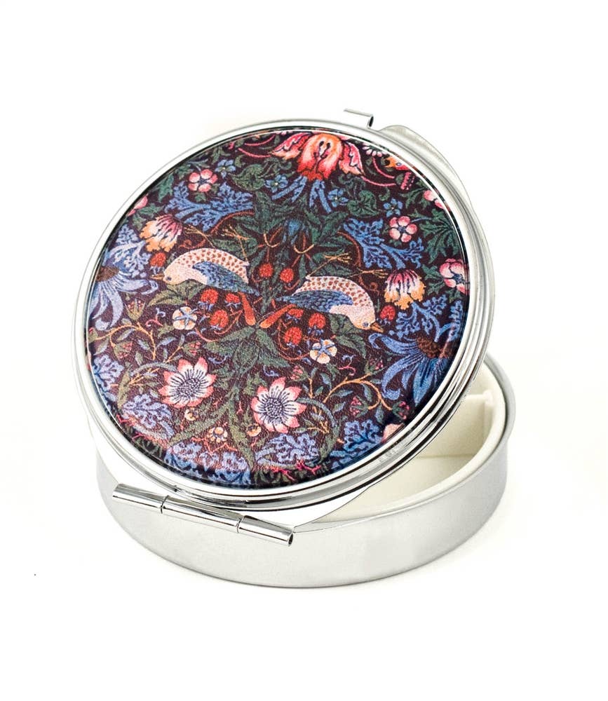William Morris Strawberry Thief Round Pill Box