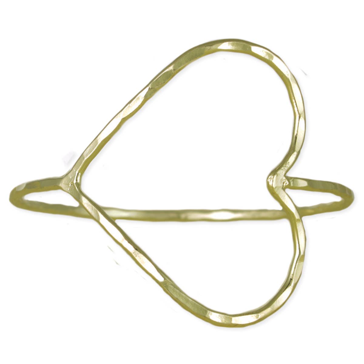 Hammered Open-Heart Bangle — Gold – alternate product view 2