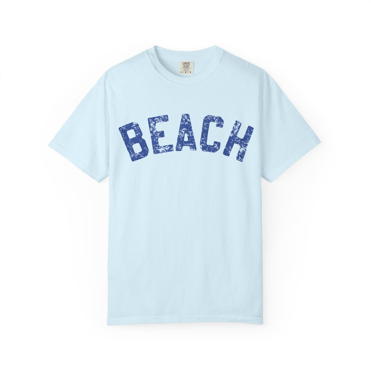 Beach Graphic T-Shirt – Vintage Blue "BEACH" Print, view 10 | Fitkitty Culture®