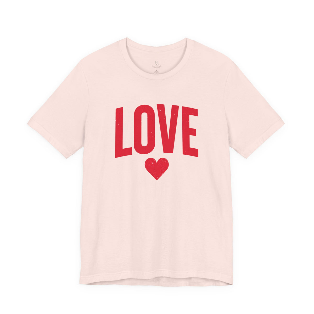 LOVE Heart Graphic Tee in white with red lettering, product view 2
