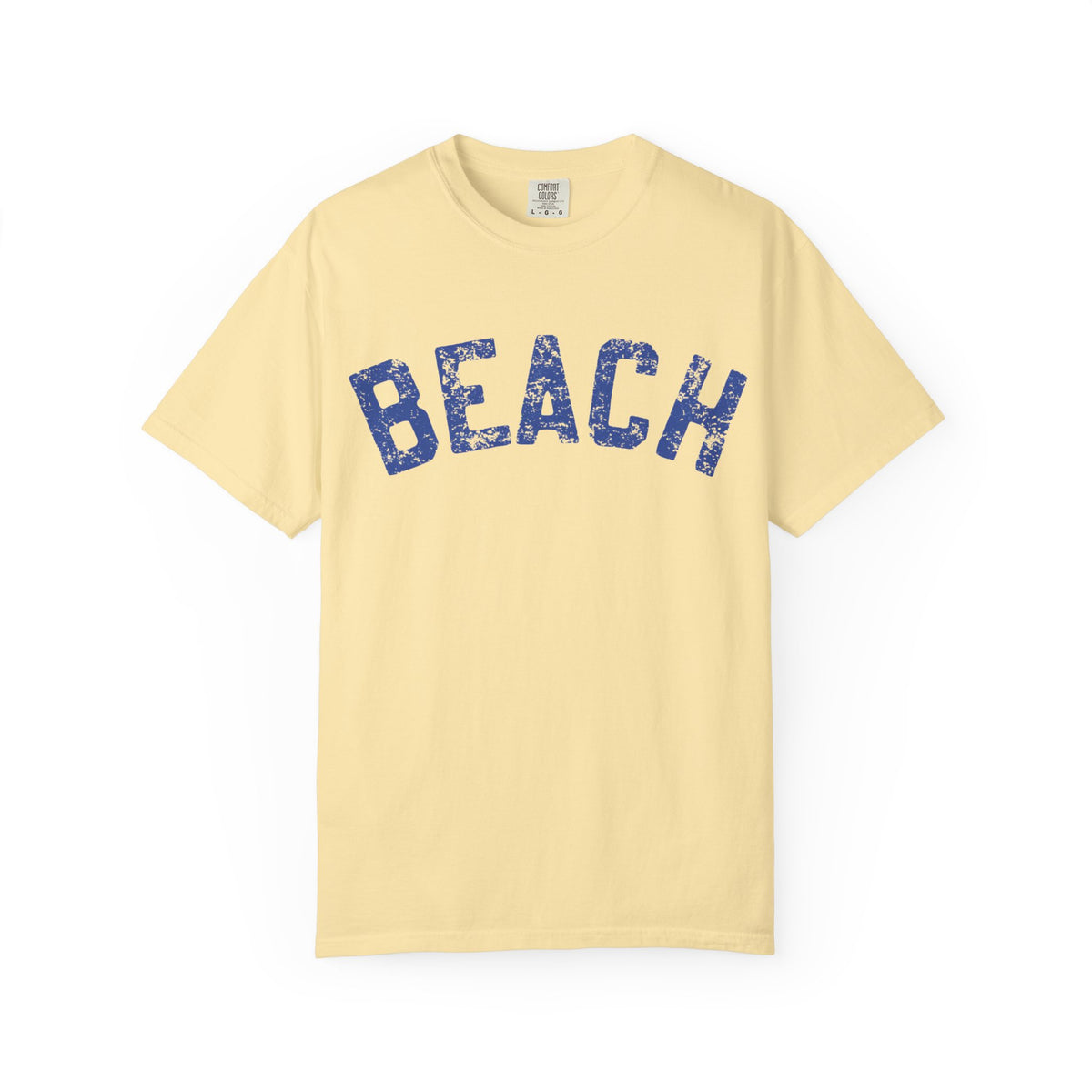 Beach Graphic T-Shirt – Vintage Blue "BEACH" Print, view 8 | Fitkitty Culture®