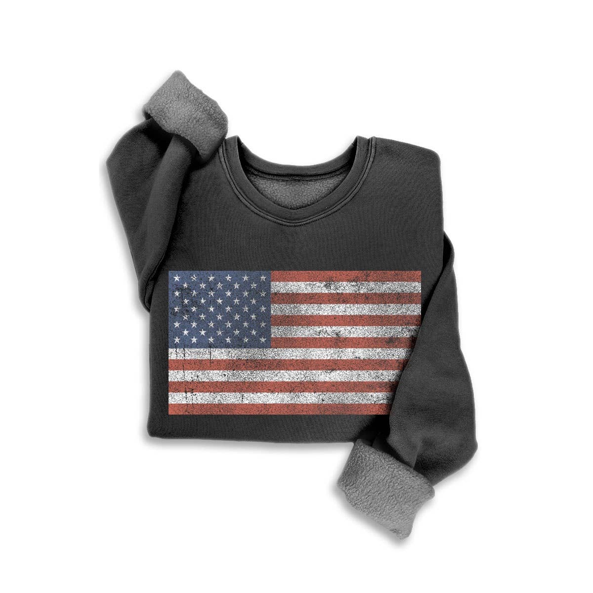 Vintage Americana Flag Fleece Sweatshirt, view 15 | House of Caelo®
