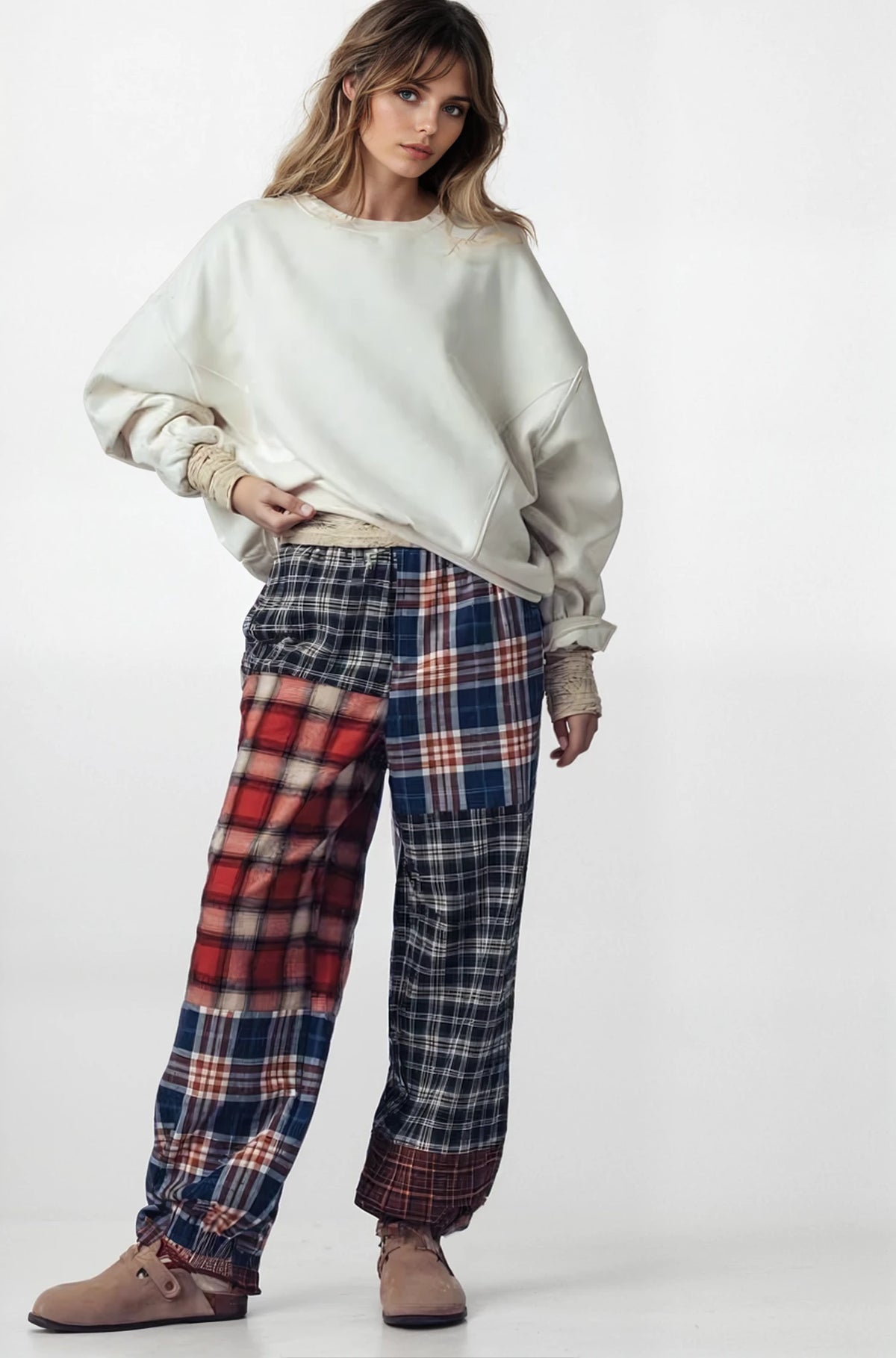 Mixed Plaid Patchwork Boho Jogger Pants - House of Caelo Athleisure Wear, Yoga Wear &  Women's Clothing