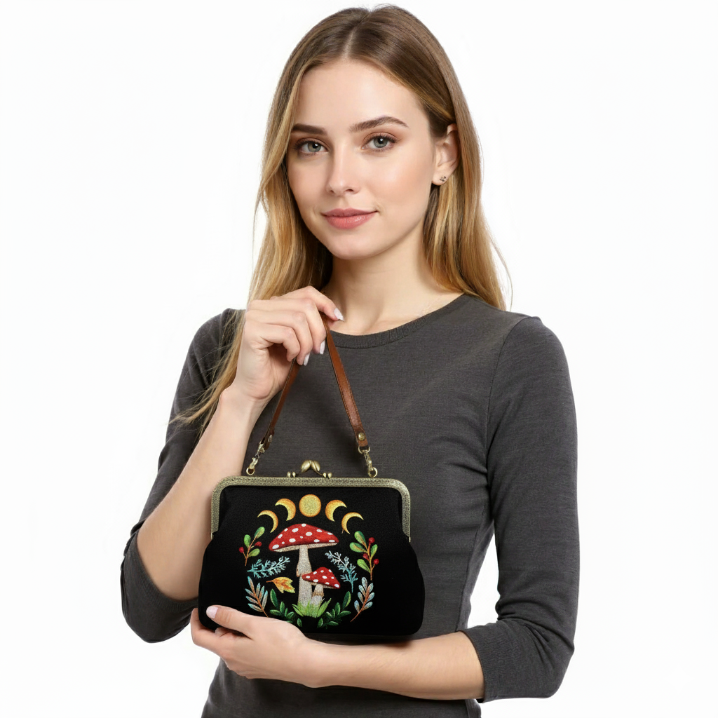 Celestial Mushroom Kisslock Bag — alternate product view 3