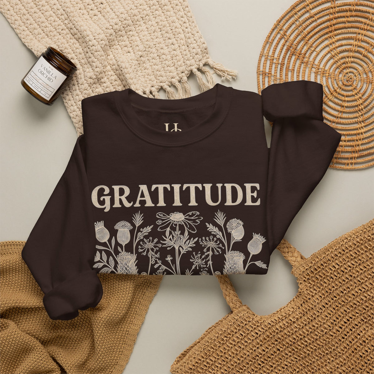 Gratitude Changes Everything Sweatshirt — Floral Inspirational Crewneck