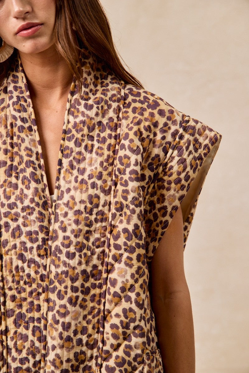 Wild Luxe Quilted Leopard Vest — alternate product view 3