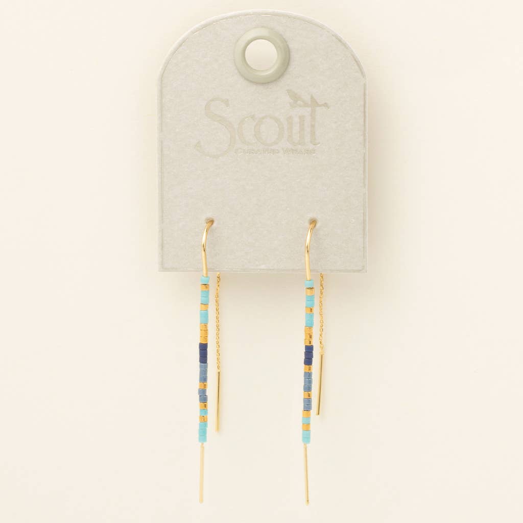 Chromacolor Miyuki Thread Earring - Cobalt Multi/Gold - Fitkitty Culture Athleisure Wear, Yoga Wear &  Women's Clothing