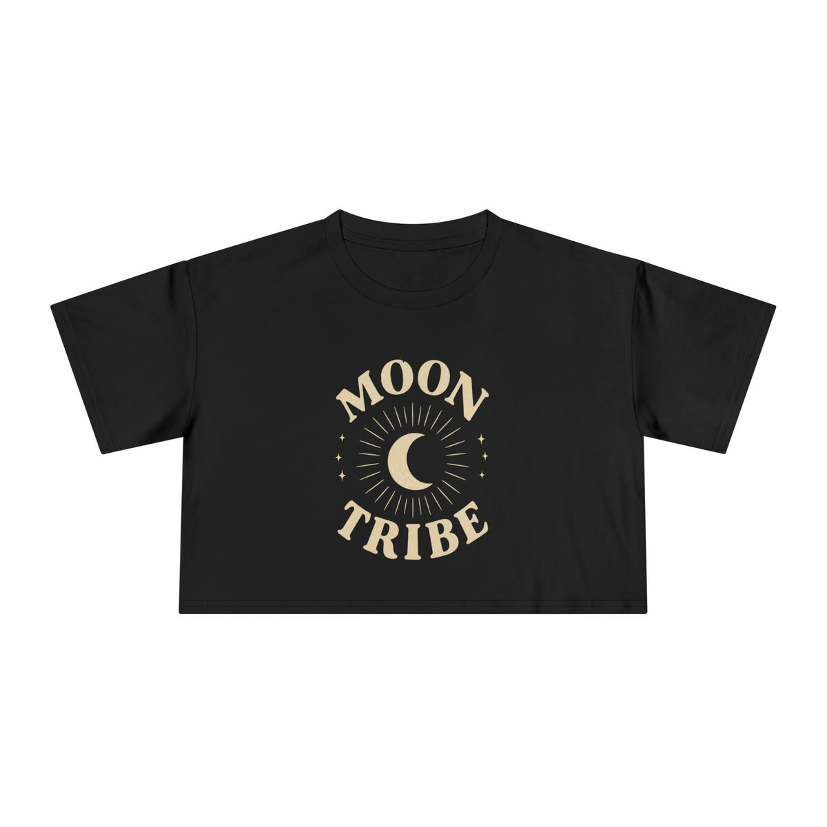 Moon Tribe Crop Tee — Celestial Women's Graphic Shirt | Fitkitty Culture®