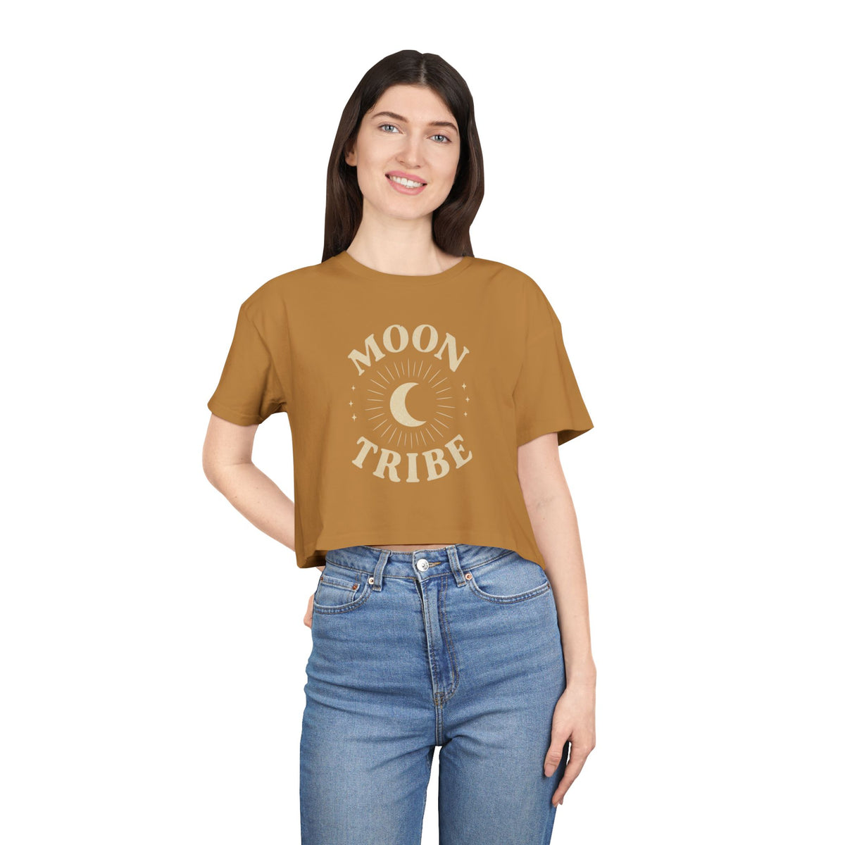 Moon Tribe Crop Tee — Celestial Women's Graphic Shirt — alternate product view 12