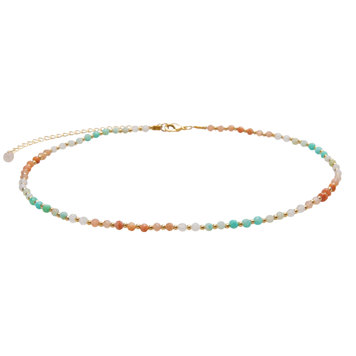 Positive Energy 3mm Healing Stone Necklace, product view 5