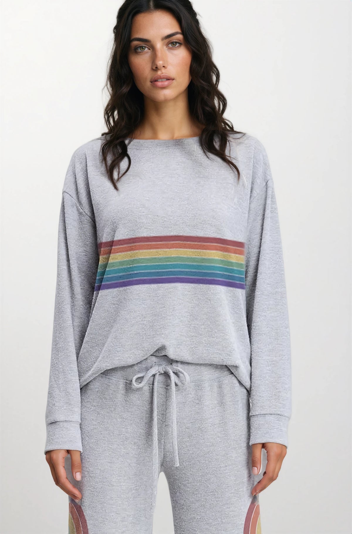 Rainbow Stripe Women's Loungewear Set - Fitkitty Culture Athleisure Wear, Yoga Wear &  Women's Clothing