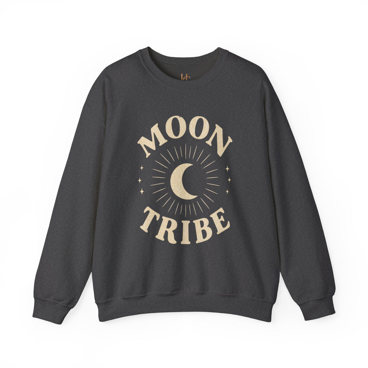 Moon Tribe Crewneck Sweatshirt — Celestial Moon Graphic Pullover - Jewel Tones — alternate product view 17