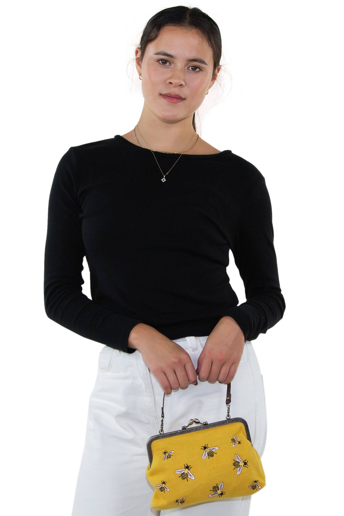 Bee Charm Kisslock Bag – Vintage-Inspired Handbag with Detachable Straps - House of Caelo Athleisure Wear, Yoga Wear &  Women's Clothing