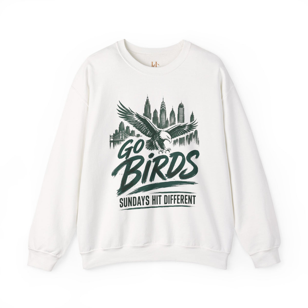 GO BIRDS Sundays Hit Different crewneck sweatshirt product view