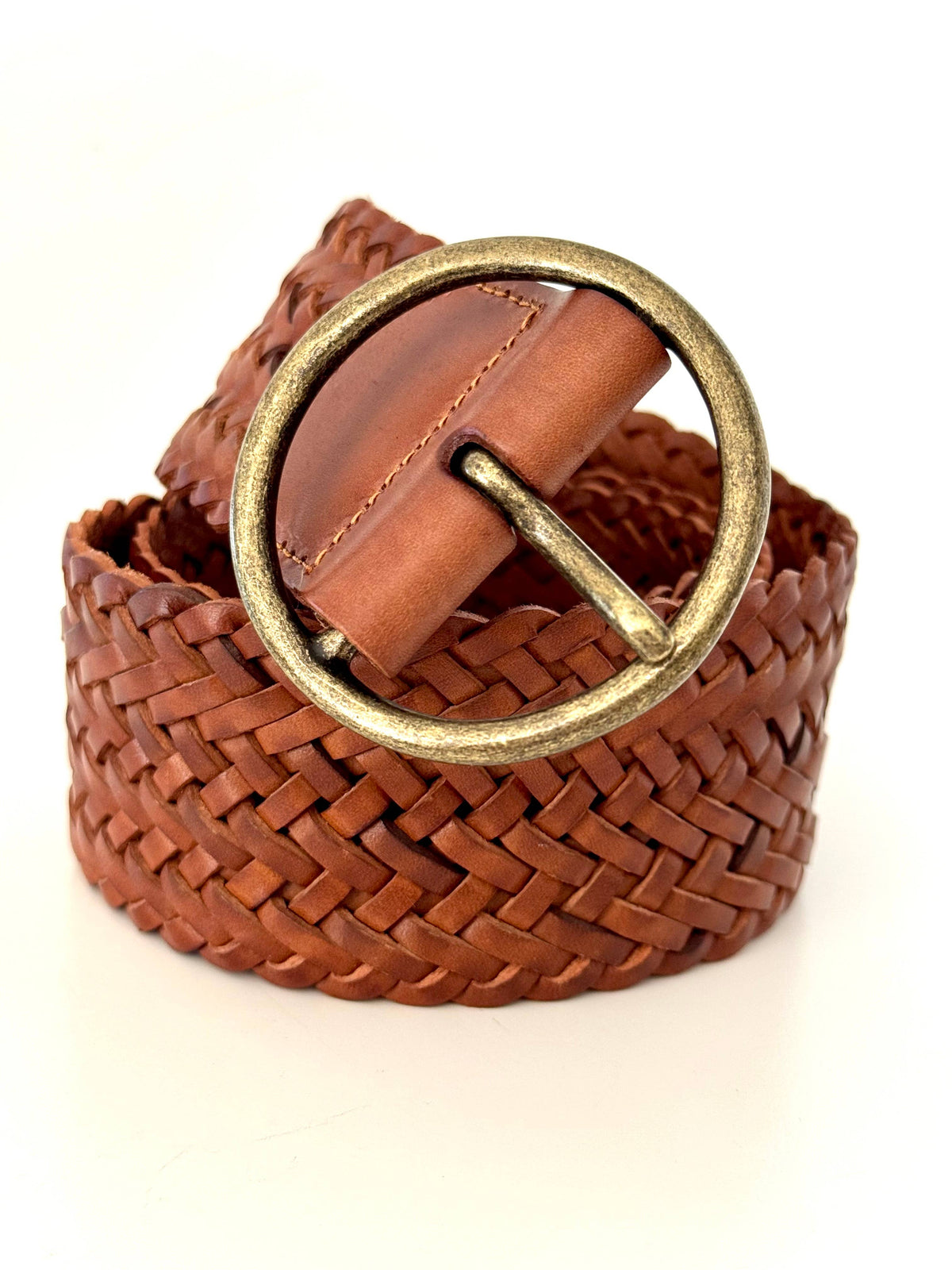 Heritage Cognac Braided Leather Belt