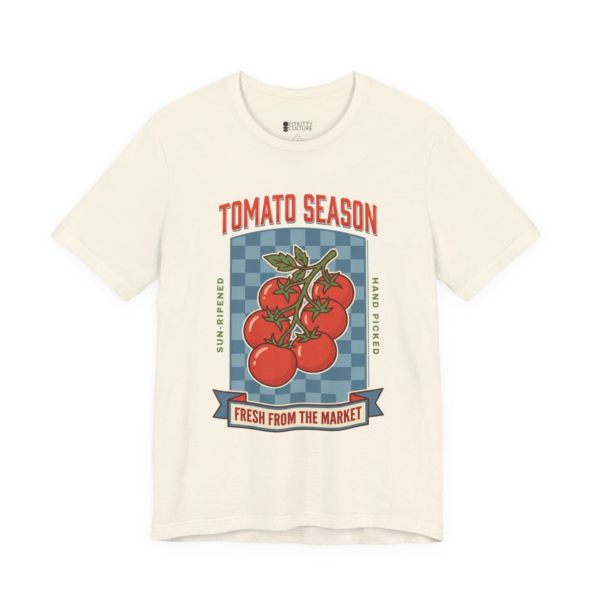 Tomato Season Tee | Vintage Food Graphics, Market Produce T-Shirt, view 4 | Fitkitty Culture®