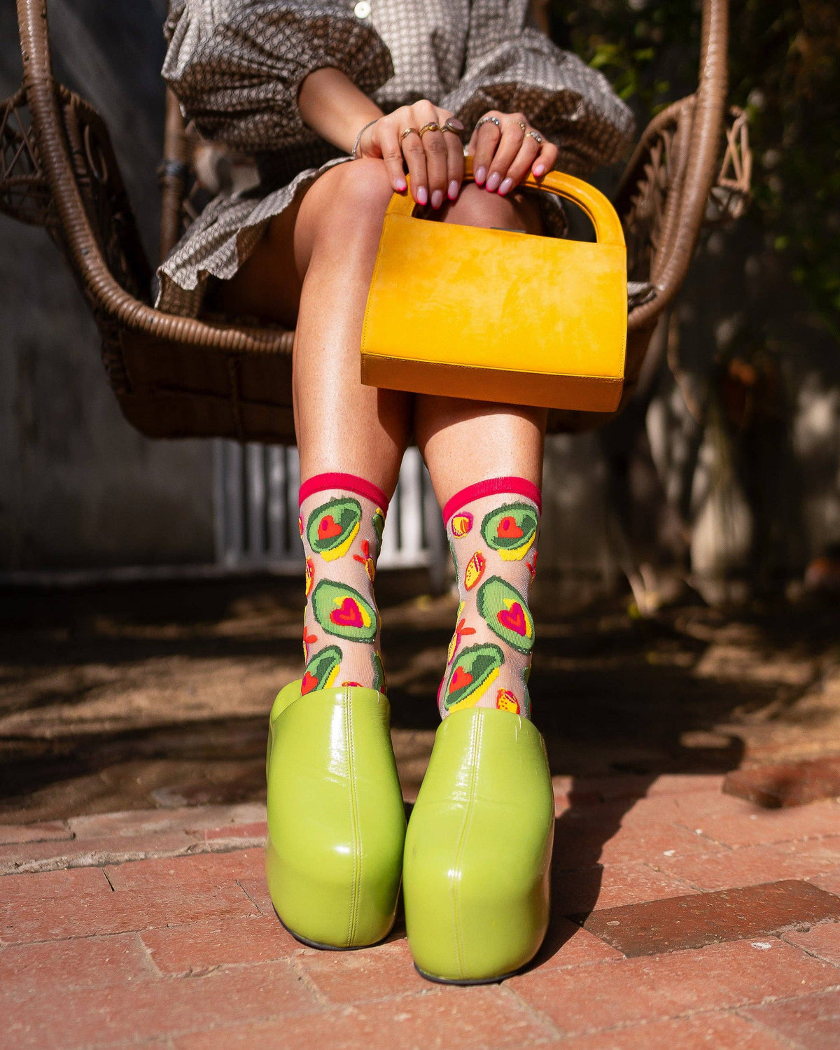Sock Candy Avocado Lover Sheer Crew Sock