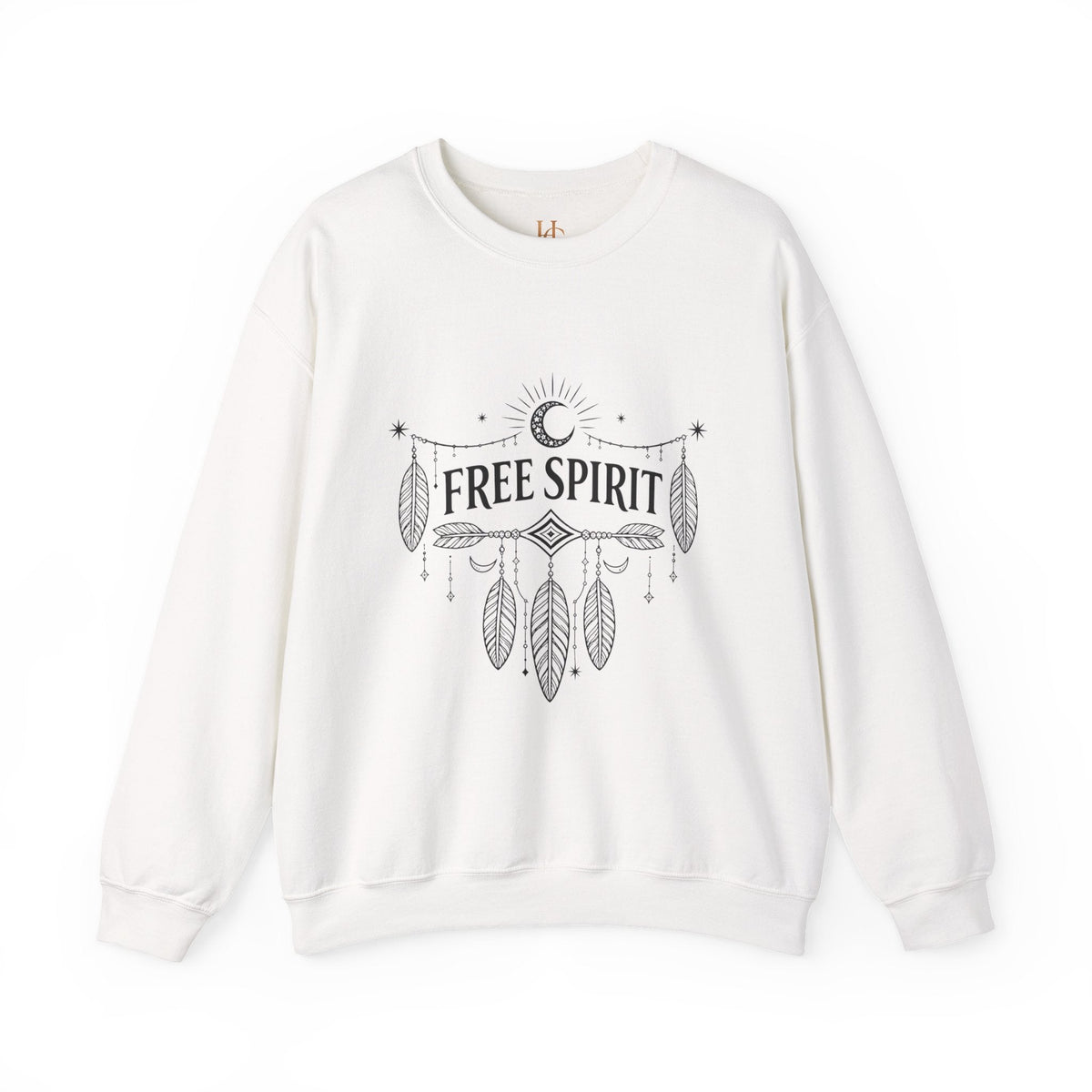 Free Spirit Dreamcatcher Crewneck Sweatshirt in red heather, product view 3