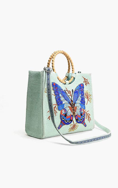 Periwinkle Blue Butterfly Tote - House of Caelo Athleisure Wear, Yoga Wear &  Women's Clothing
