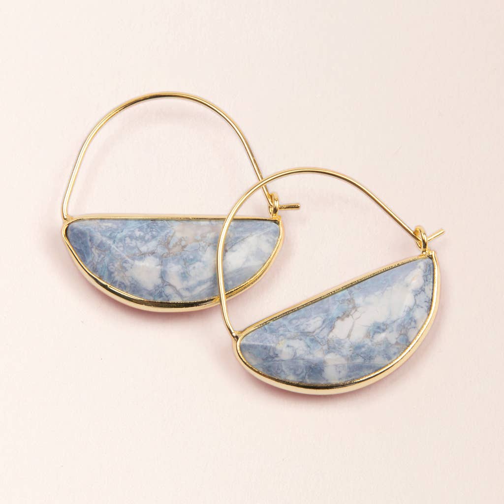 Stone Prism Hoop - Blue Howlite/Gold - Fitkitty Culture Athleisure Wear, Yoga Wear &  Women's Clothing