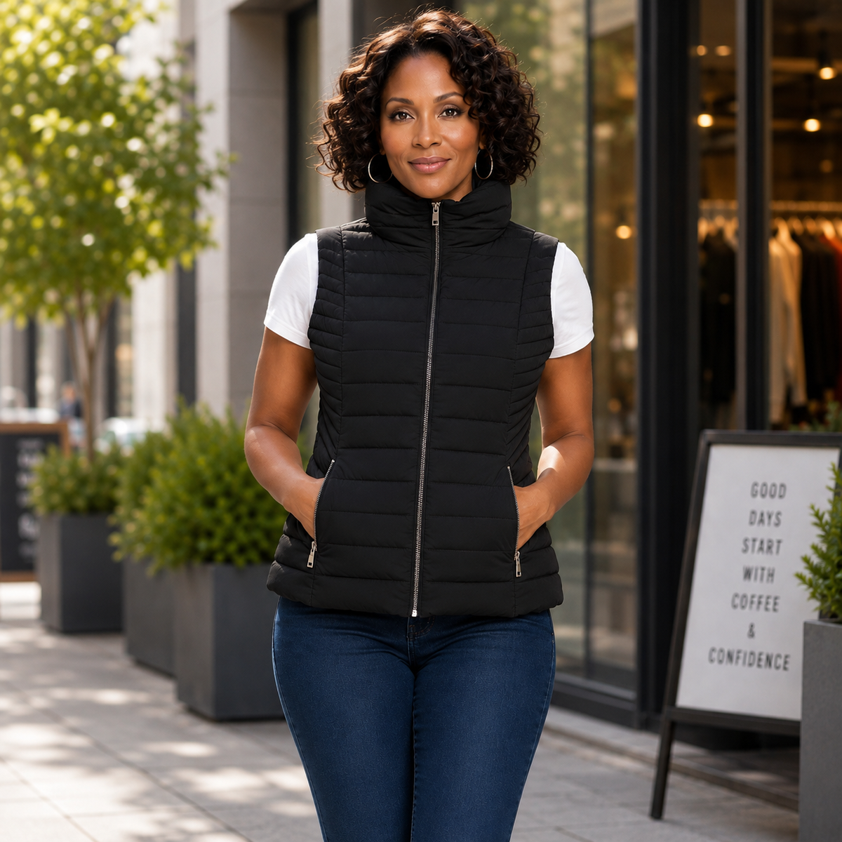 PuffTech Vest - Women's High Collar Quilted Vest | House of Caelo®