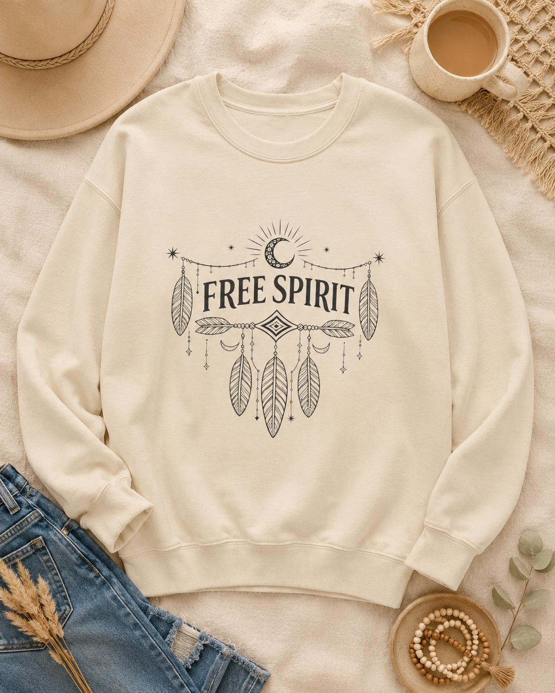Free Spirit Dreamcatcher Crewneck Sweatshirt — alternate product view 9