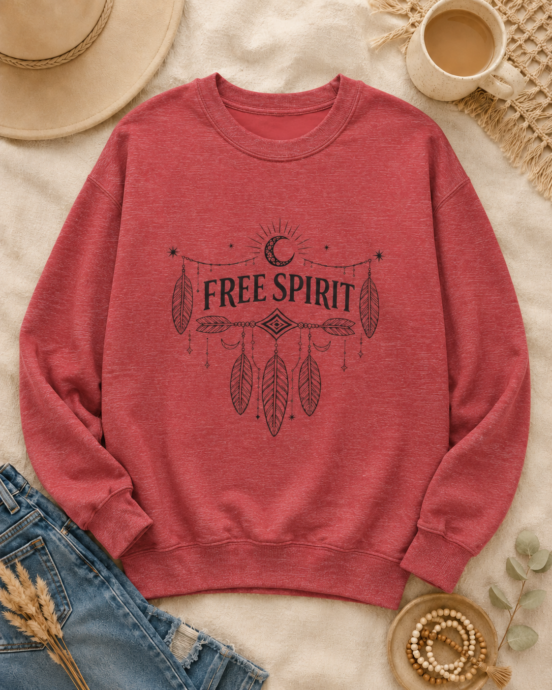 Free Spirit Dreamcatcher Crewneck Sweatshirt — alternate product view 7