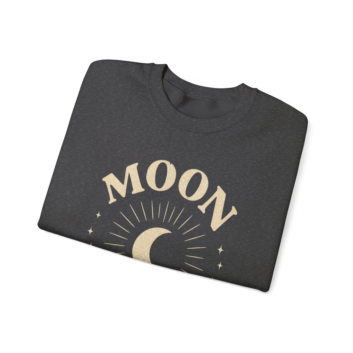 Front_Dark_Heather Front Moon Tribe Sweatshirt  Folded