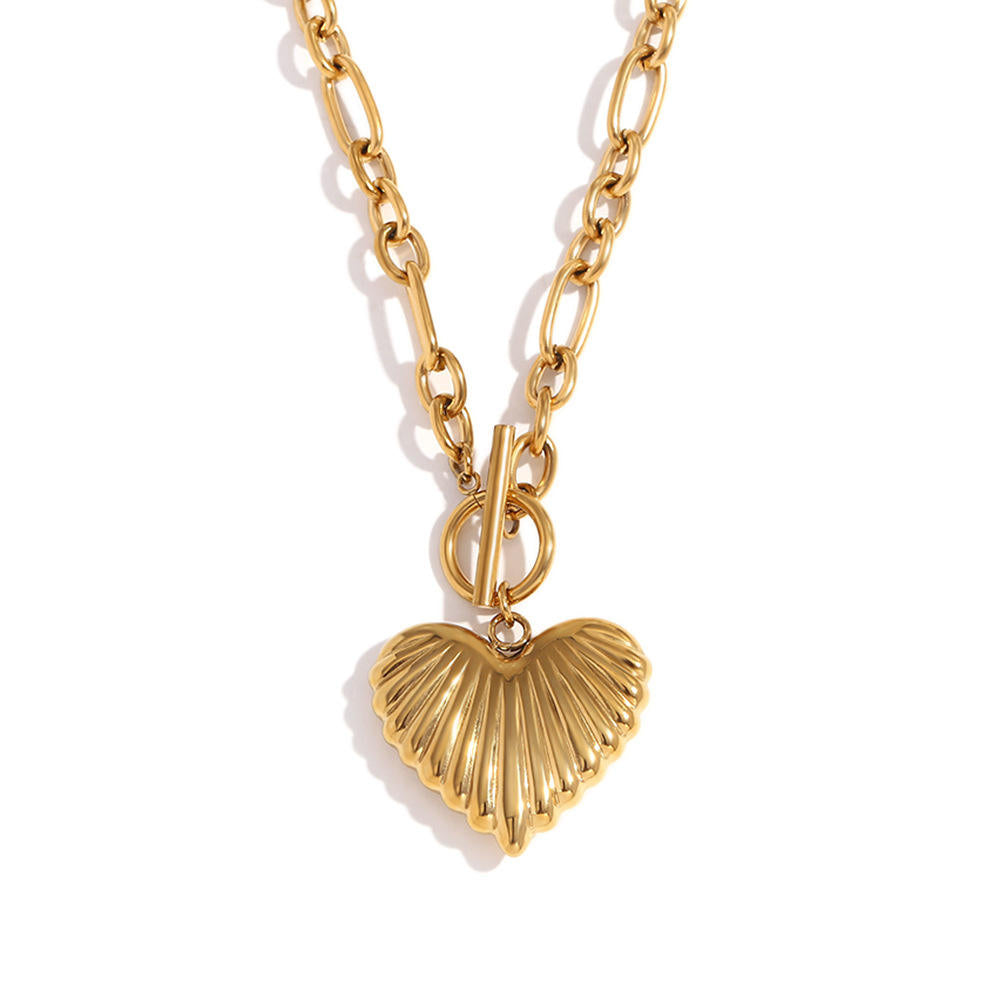 Dainty chain necklace with vintage love heart charm