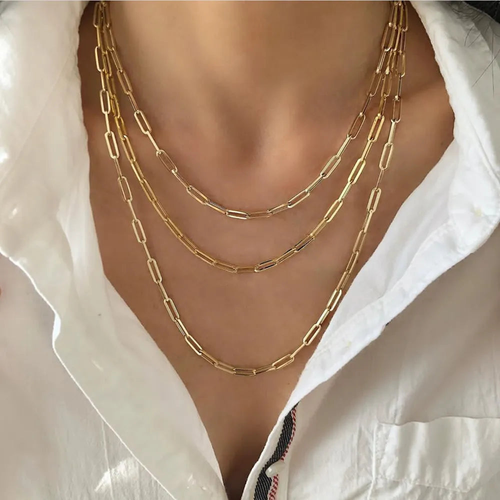 Paperclip Chain Necklace, , House of Caelo Athleisure Wear, Yoga Wear & Leggings, House of Caelo Athleisure Wear, Yoga Wear & Leggings