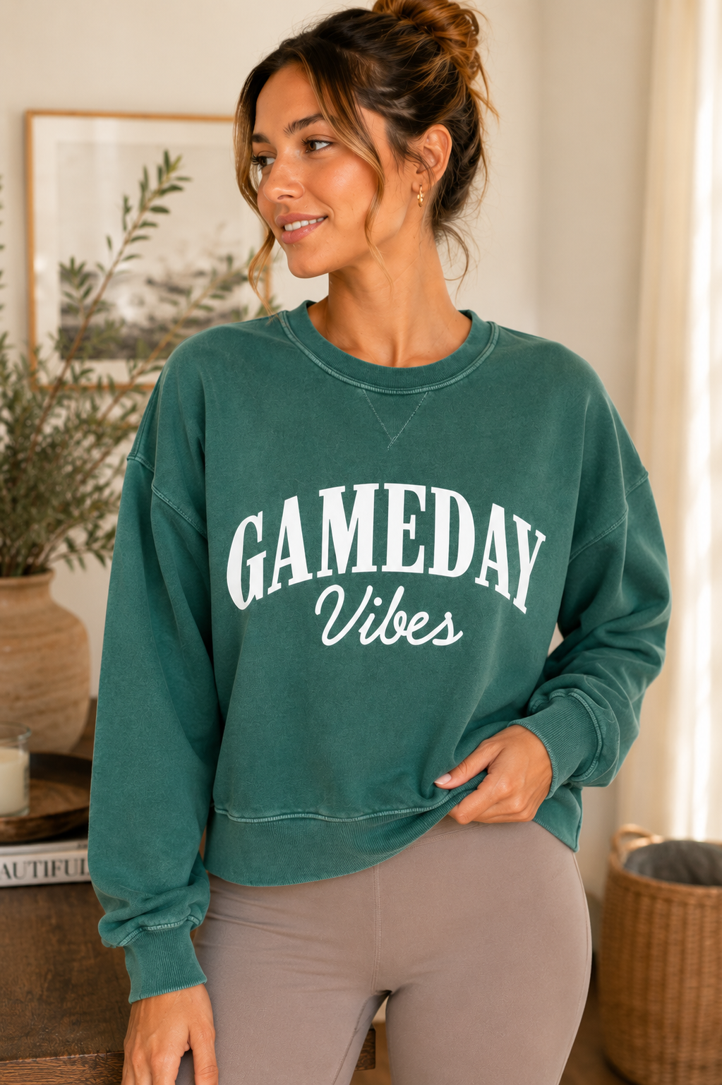 GAME DAY VIBES MINERAL SWEATSHIRT, view 7 | House of Caelo®