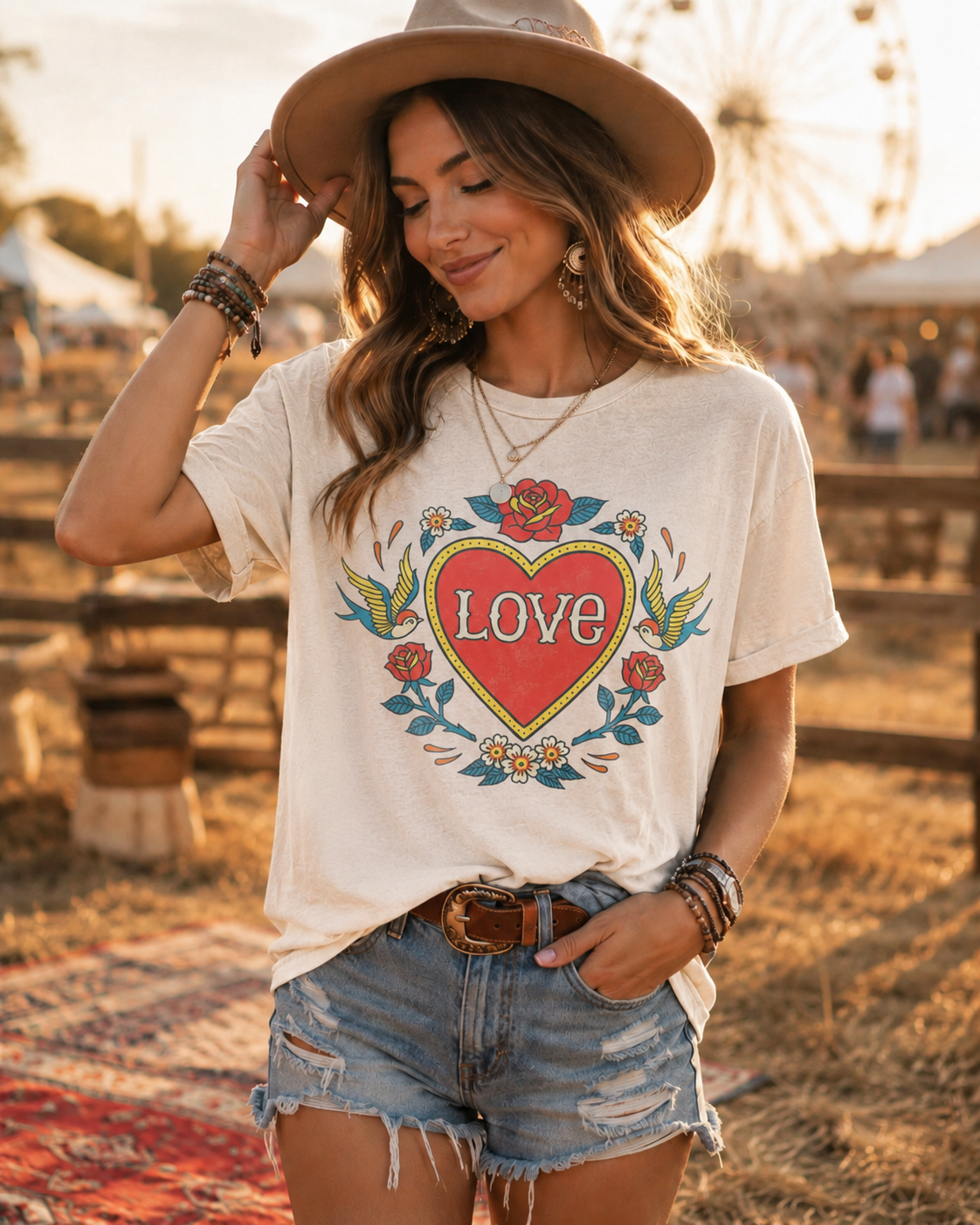 Love Tattoo Graphic Top — alternate product view 3