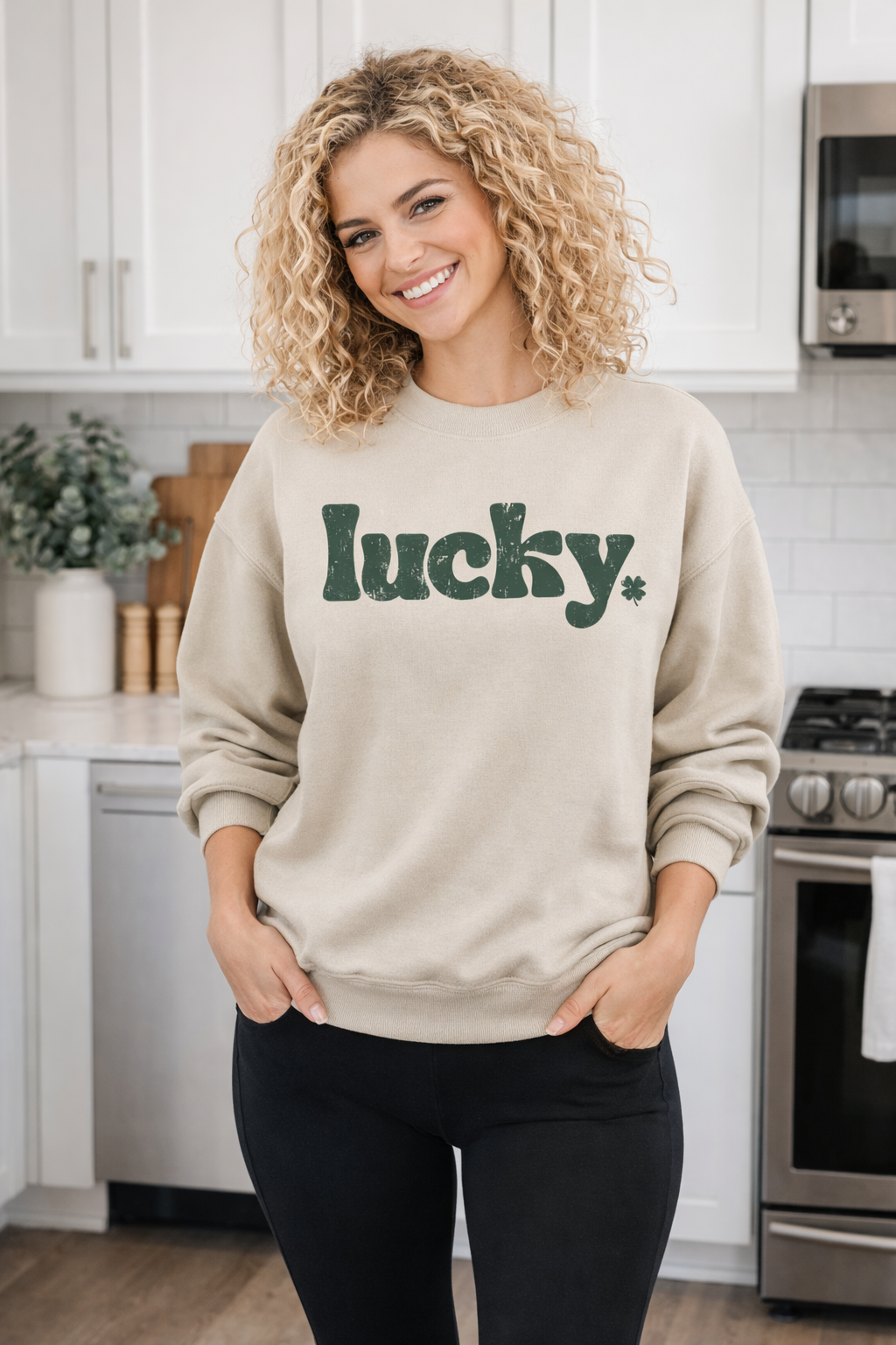 Lucky Charm Crewneck Sweatshirt - House of Caelo Athleisure Wear, Yoga Wear &  Women's Clothing