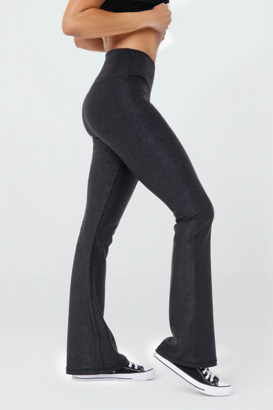 Luxe Edge Leather-Look Crossover Flare Leggings, Clothing, House of Caelo Athleisure Wear, Yoga Wear & Leggings, House of Caelo Athleisure Wear, Yoga Wear &  Women's Clothing