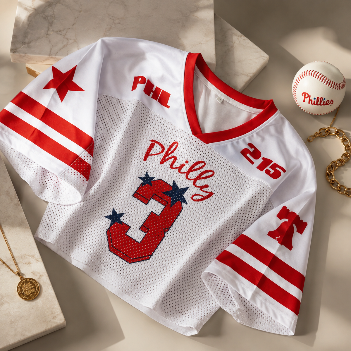 Philly Crop Baseball Jersey, view 2 | Fitkitty Culture®
