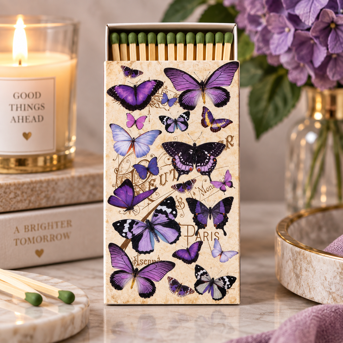 Butterfly Collage Decorative Matches