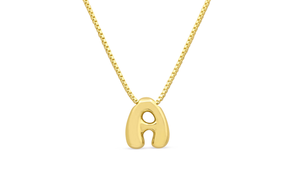 Let Her Shine 10mm Plain Letter Necklace, initial A in gold | Fitkitty Culture®