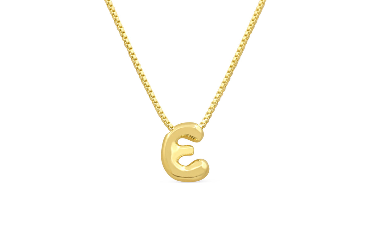 Let Her Shine 10mm Plain Letter Necklace, initial E in gold | Fitkitty Culture®