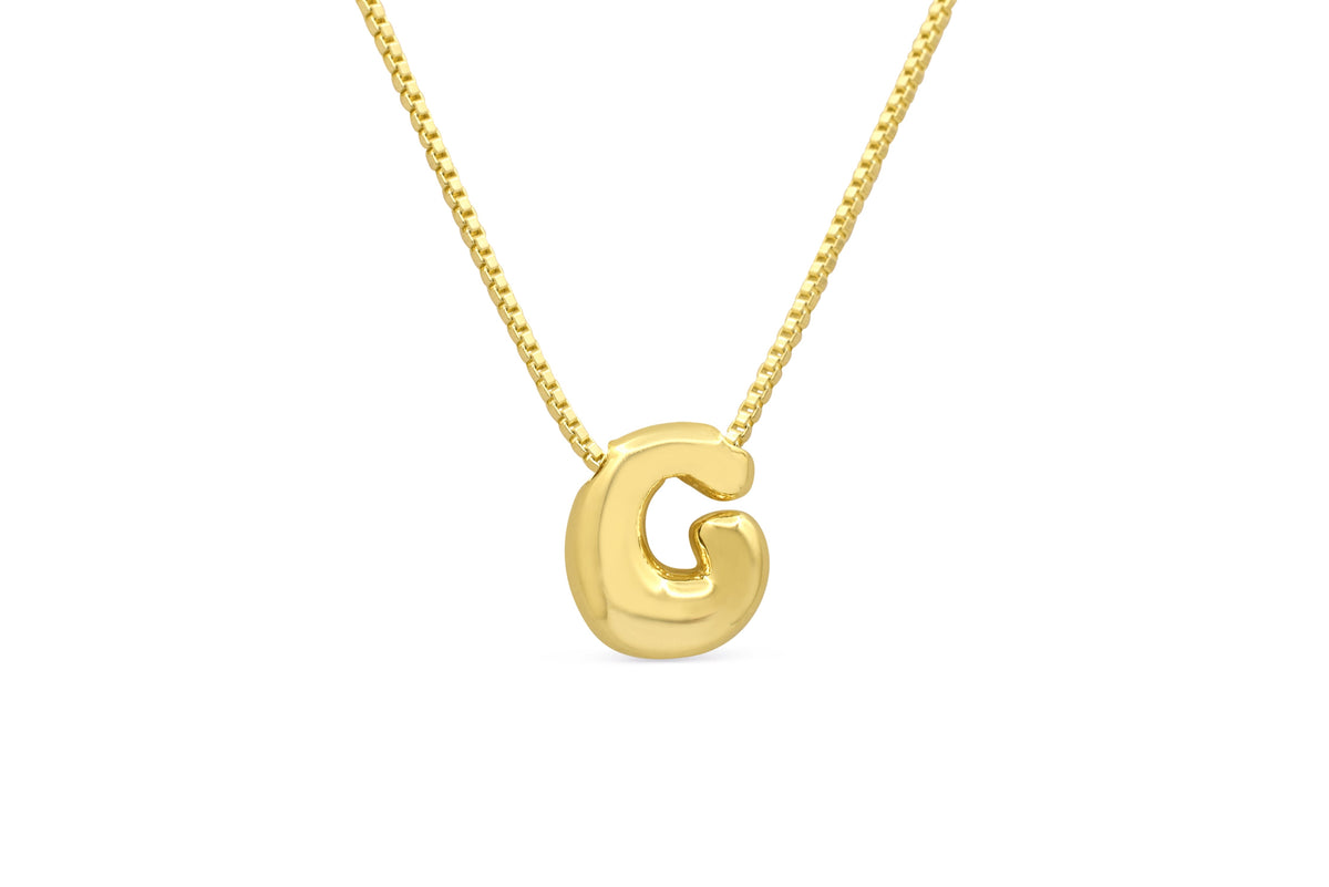Let Her Shine 10mm Plain Letter Necklace, initial G in gold | Fitkitty Culture®