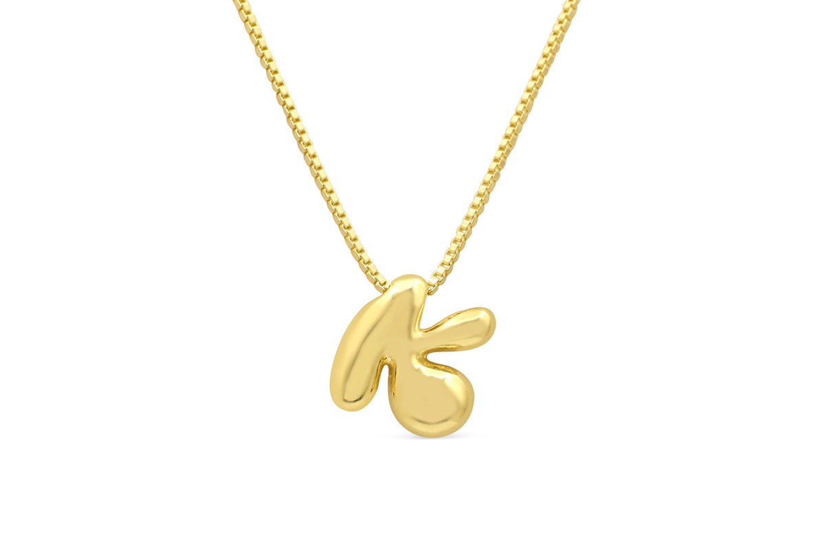 Let Her Shine 10mm Plain Letter Necklace, initial K in gold | Fitkitty Culture®