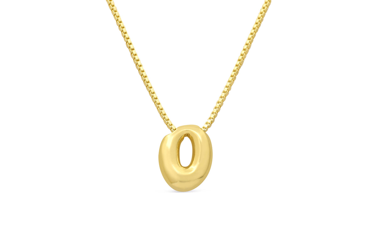 Let Her Shine 10mm Plain Letter Necklace, initial O in gold | Fitkitty Culture®
