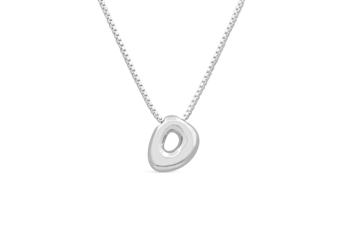 Let Her Shine 10mm Plain Letter Necklace, initial D in silver | Fitkitty Culture®